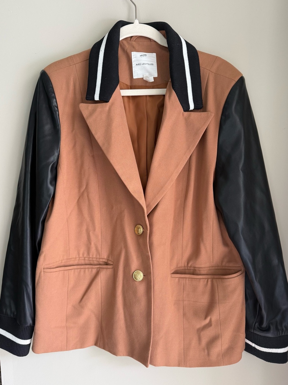 Avec Les Filles Mixed Media Blazer -Large
